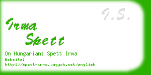 irma spett business card